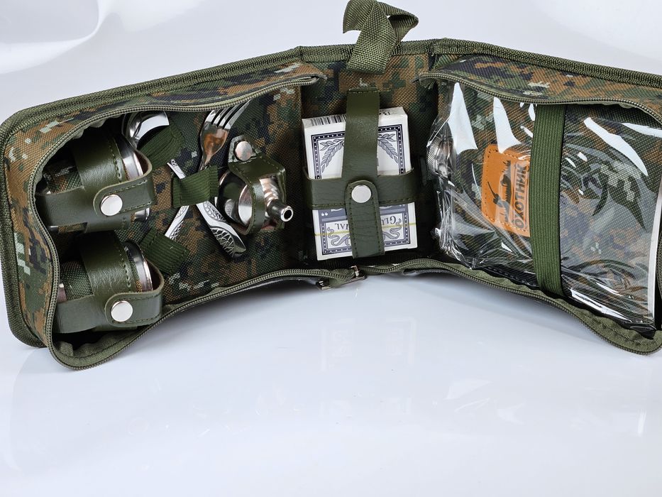 Комплект за пикник, лов и риболов в 7 части и калъф за съхранение