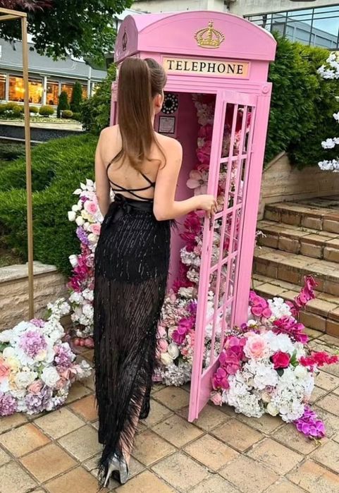 Черна официална рокля  LORETTY