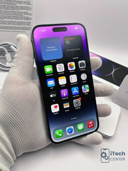 iPhone 14 Pro MAX, 128GB, Purple, 100% батерия, ОТЛИЧЕН, ГАРАНЦИЯ!