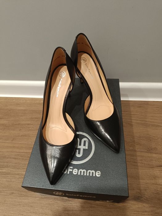 Дамски обувки на токчета 38 номер, естествена кожа