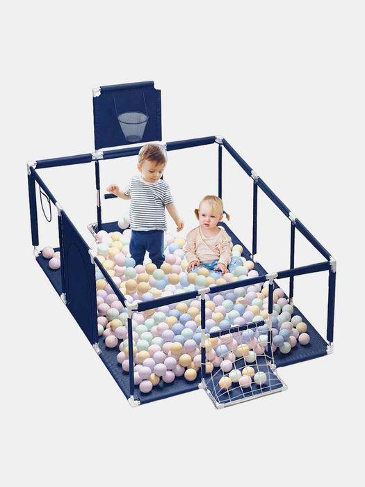 Детский манеж, игровая зона, с кольцом и воротами, с 30 шариками