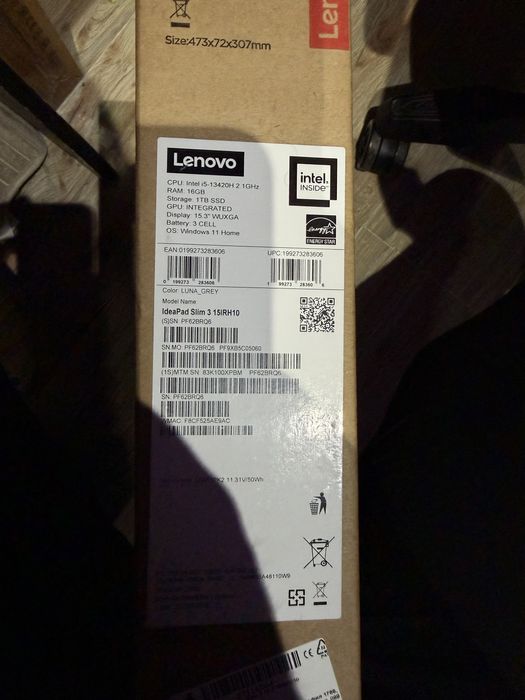 Лаптоп Lenovo ideaPad Slim3 15irh10 intel core-i5-13420H 15.3 16Gb Ram