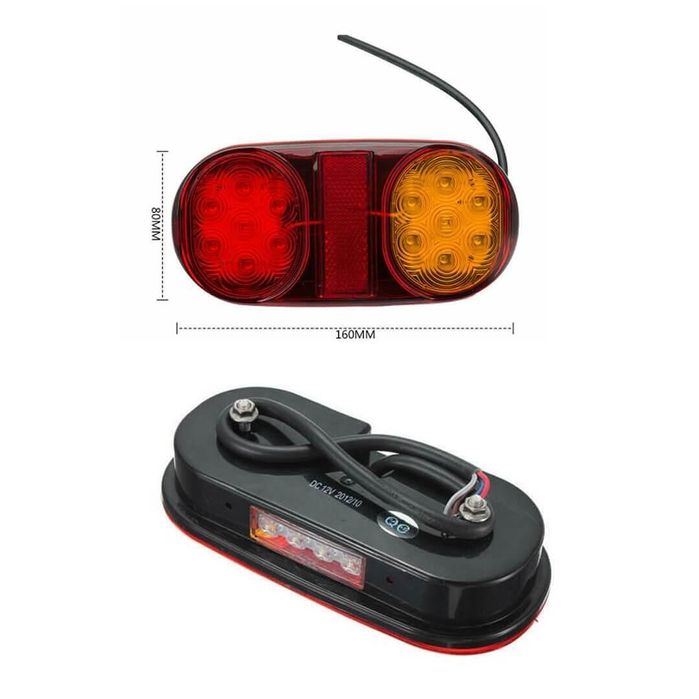 Комплект 2 броя led лед диодни стопове, 12v, 160мм x 80мм, за камион,