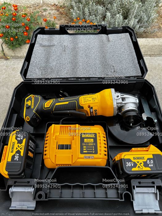 Акумулаторен ъглошлайф DeWalt XR 36V 8Ah TSTAK Девалт ФЛЕКС