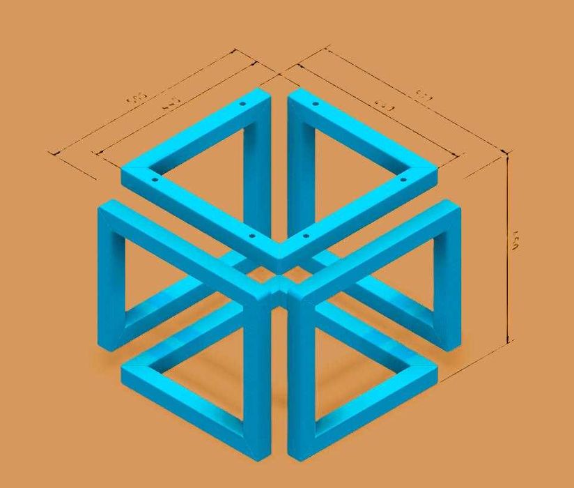 Метална основа за холна маса Рубик 50×50×45 см – профил 40×40