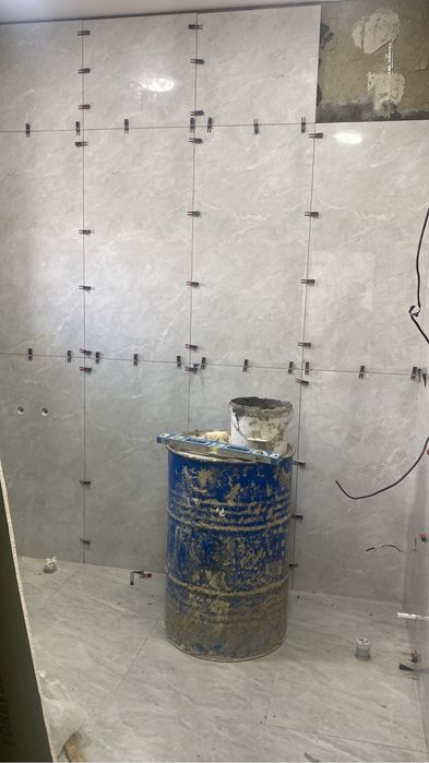 Кафель жабыстырамыз