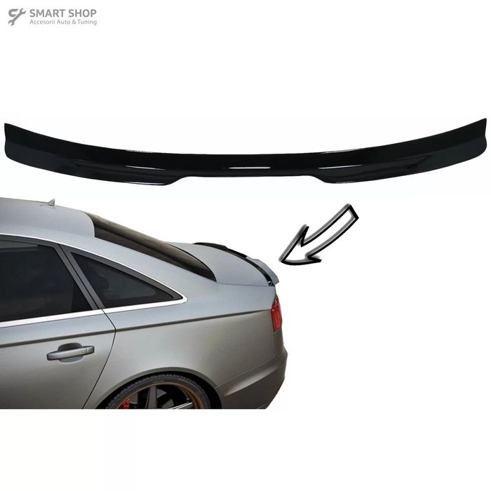 Eleron portbagaj compatibil cu Audi A6 C7 4G Sedan 4 Usi (2011-2018) Negru Lucios