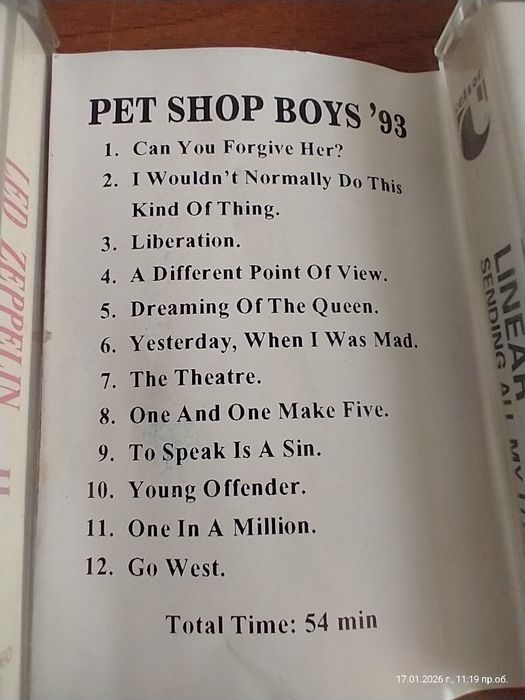 Аудио касети – Led Zeppelin, Pet Shop Boys, Linear (90-те)