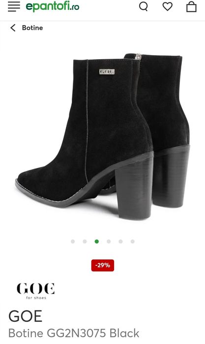 Ghete dama GOE negre piele intoarsa naturala,elegante,negre,noi,39