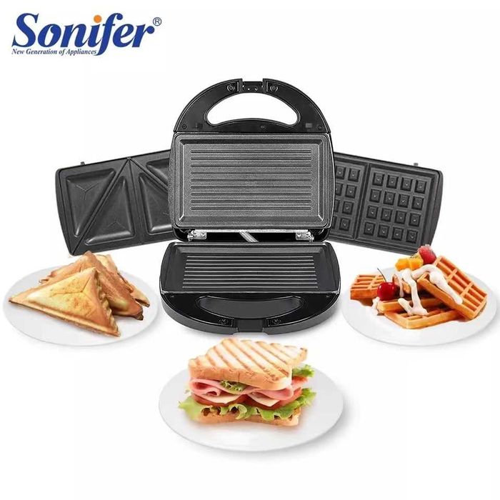 62 Доставка! Вафельница Sonifer 3 в 1 SF-6050