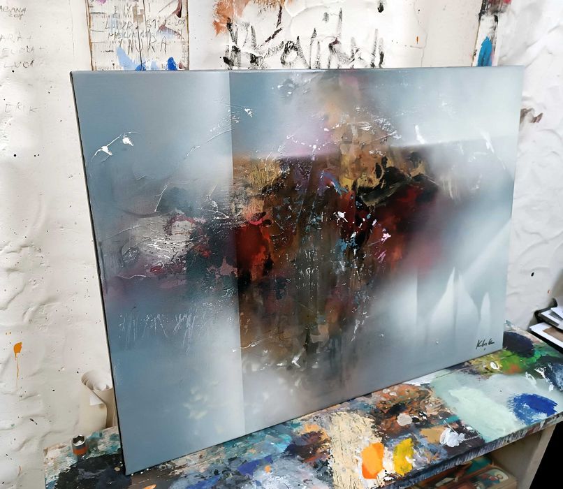 Incizie în materia pulsantă pictura abstracta de colectie Ovidiu Kloska