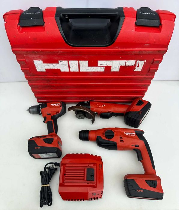 Hilti Сет - Акумулаторен ъглошлайф, перфоратор и винтоверт