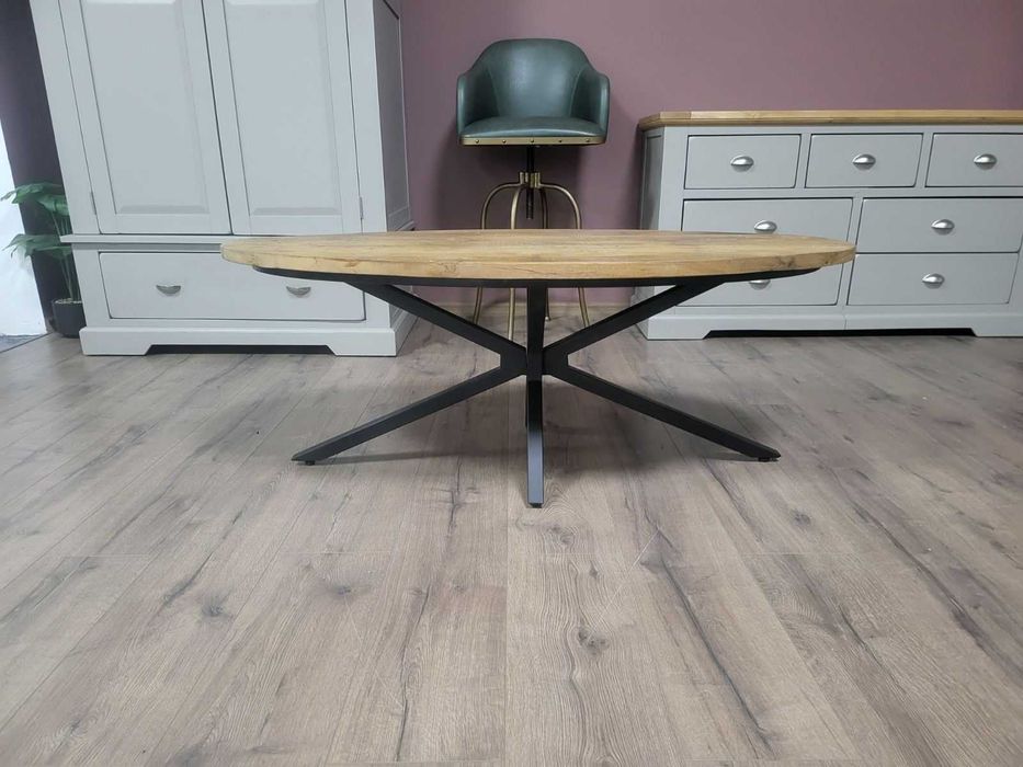 Холна масичка от дъб с метални крака - 6 броя налични