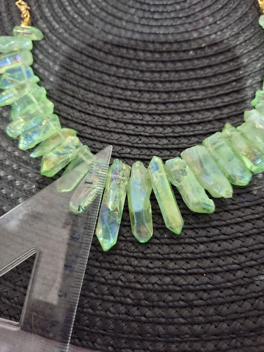 Colier cuart Aura verde si peridot cu lungimea 48 cm reglabil