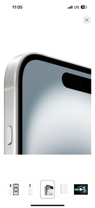 Смартфон Apple iPhone 16 128Gb белый  оригинал зарядкасымен каропкасы