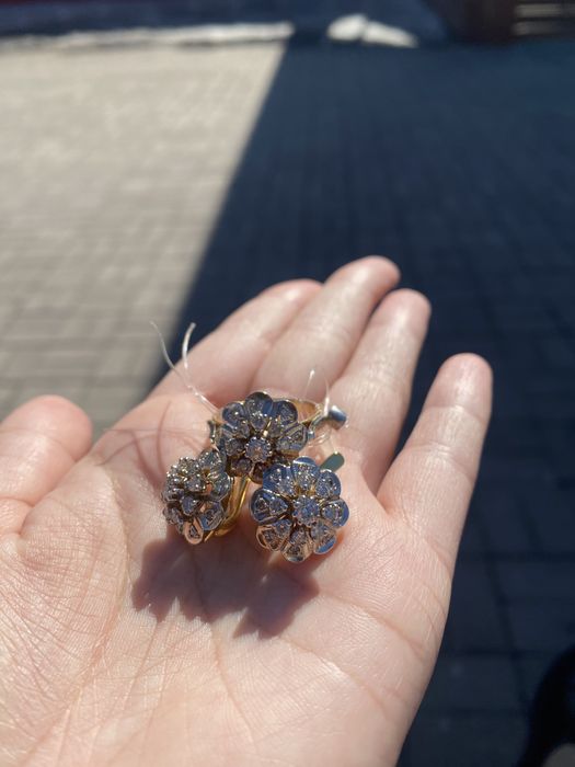 Набор серьги кольцо бриллиант