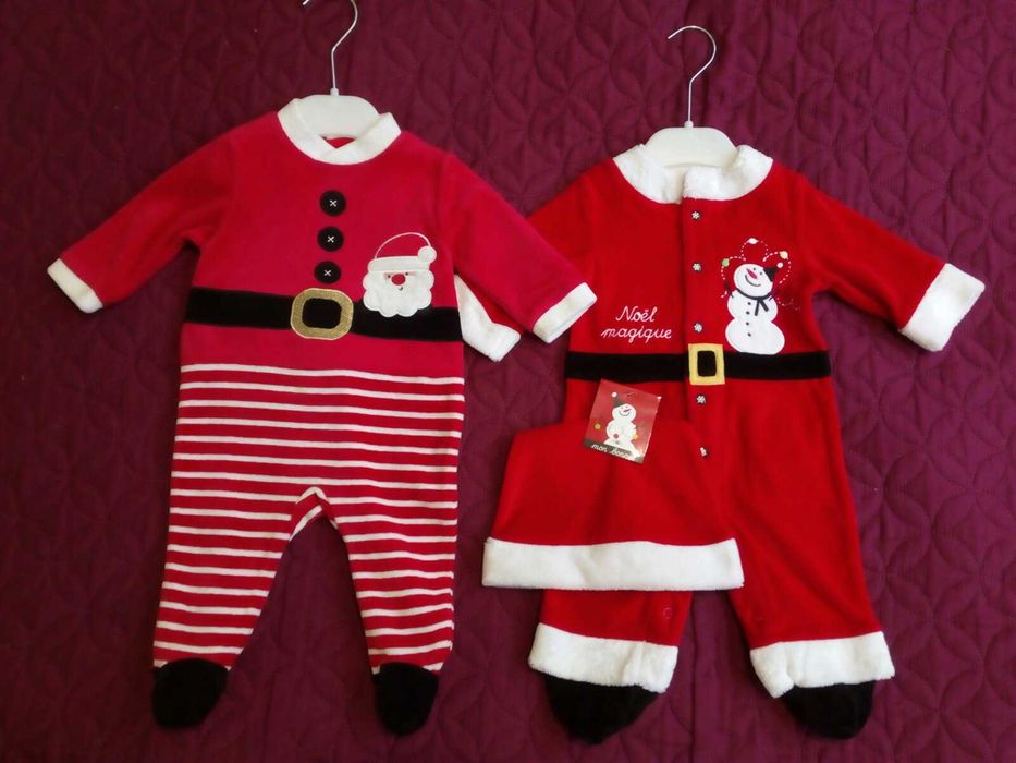 Бебешки Коледни плюшени гащеризончета.И 100 % COTTON
