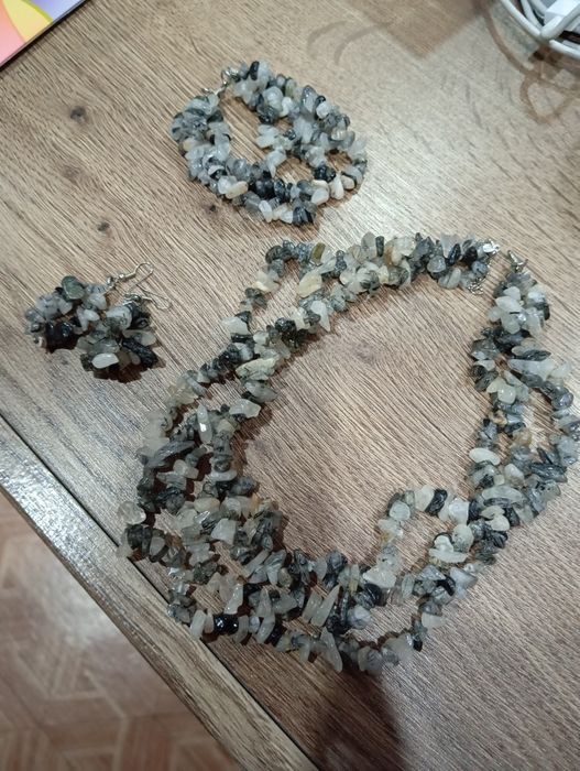 Комплект с натурального  агата