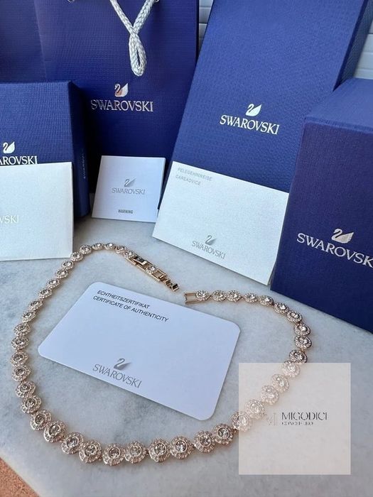 Lantisor/Colier Swarovski Model Angelic Una Rose Gold