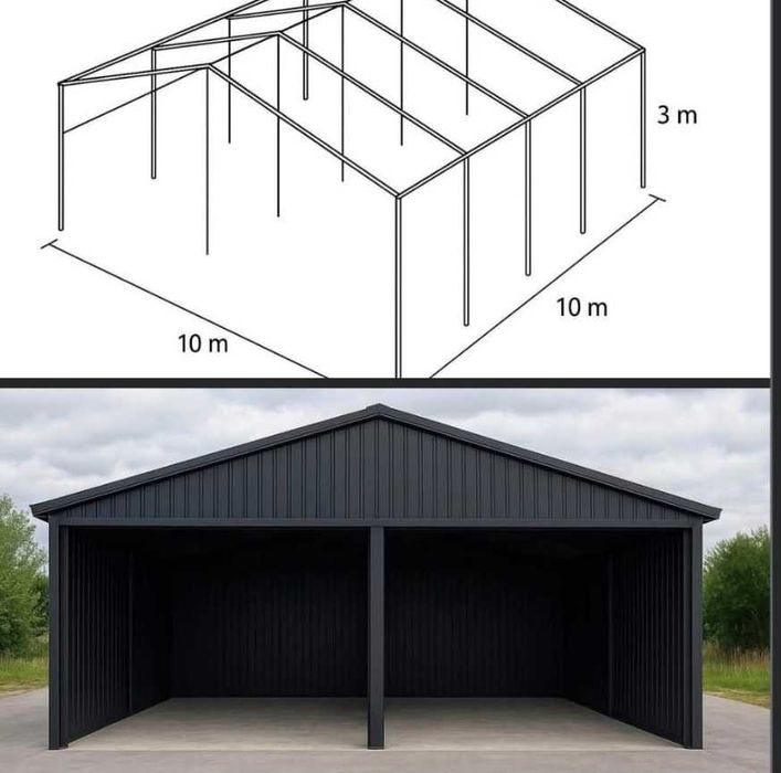 Structură metalică ideală pentru hală, depozit, garaj sau adapost utilaje