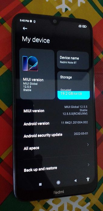 Vand telefon smart Xiaomi Redmi Note 8T model M1908C3XG ( android 11 )