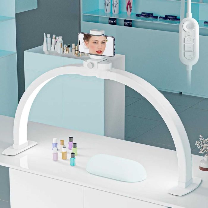 Настолна лампа Дъга / Лампа Полумесец - Сгъваема + Поставка за телефон