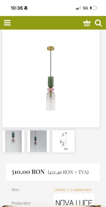 Novaluce Murano Metal ( corp suspendat )