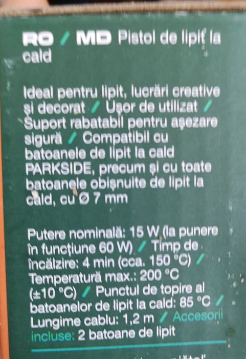 Pistol lipit batoane plastic NOU, garanție, ideal cadou