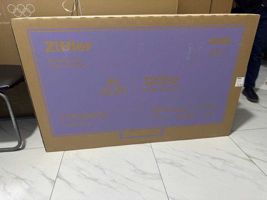 Телевизор ZIFFLER 55 4K QLER 120hz Google TV голосовое управления есть