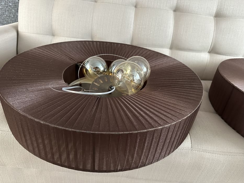 Ser 2 lustre din material textil venghe + becuri