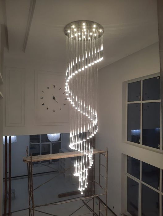 Установка люстры