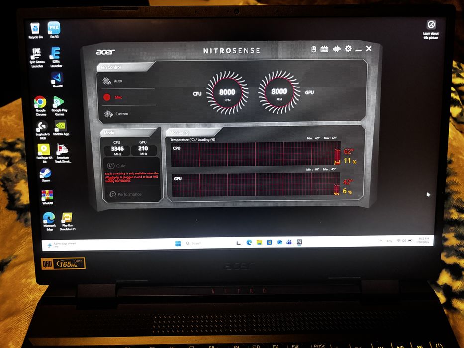 Laptop Acer nitro 5 RTX3060