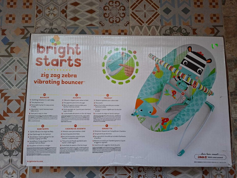 Вибриращ бебешки шезлонг Bright Stars