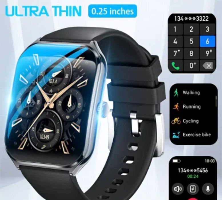 Ултра-тънък смарт часовник, AMOLED HD