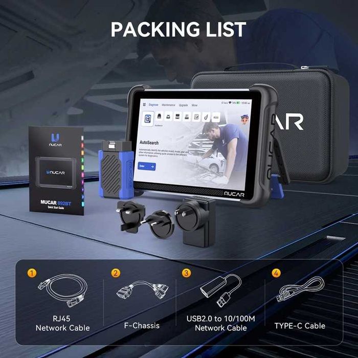 MUCAR 892BT,Автодиагностика на Български, 35 ресет,AI,Доживотен ъпдейт