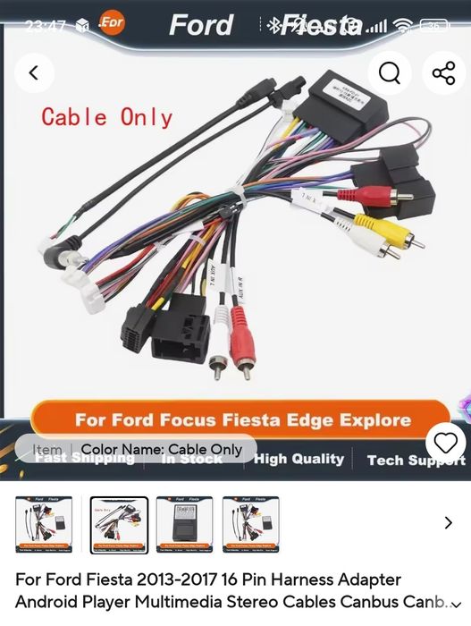 Pin Harnes Adapter Ford Fiesta pt Navigatie