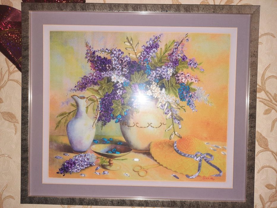 Картина вышитая ленточкой