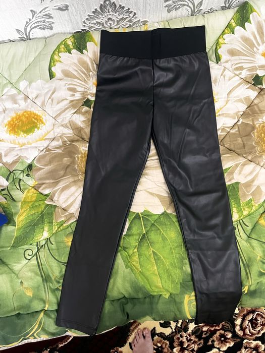 Кожанные брюки прямые