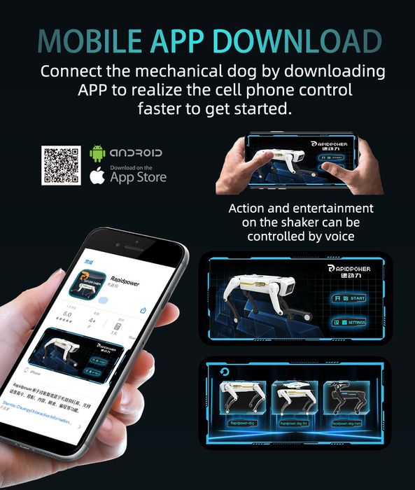 Caine Ai Smart Dog robot motorizat electric, cu voce sau telecomanda