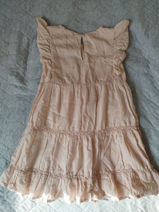 Рокля с дантела опушена роза лятна рокля за момиче 122 см H&M