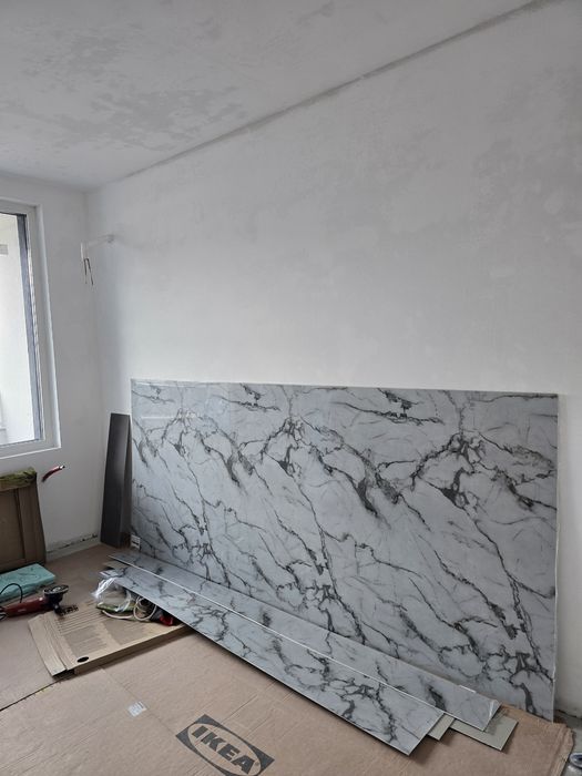 SPC  стенен панел 3бр 280см х 122см мрамор