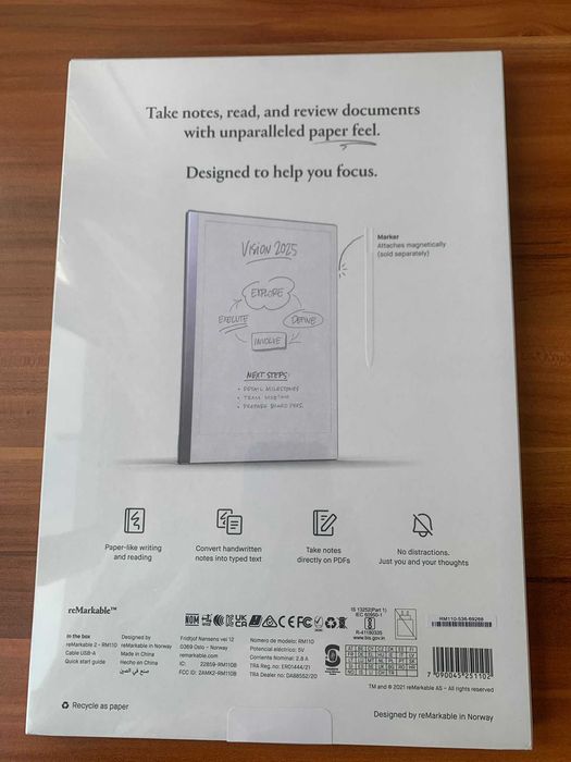 Tableta ePaper reMarkable 2 + Marker Plus + husa sigilate