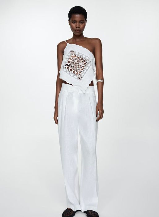 Ленен панталон Mango