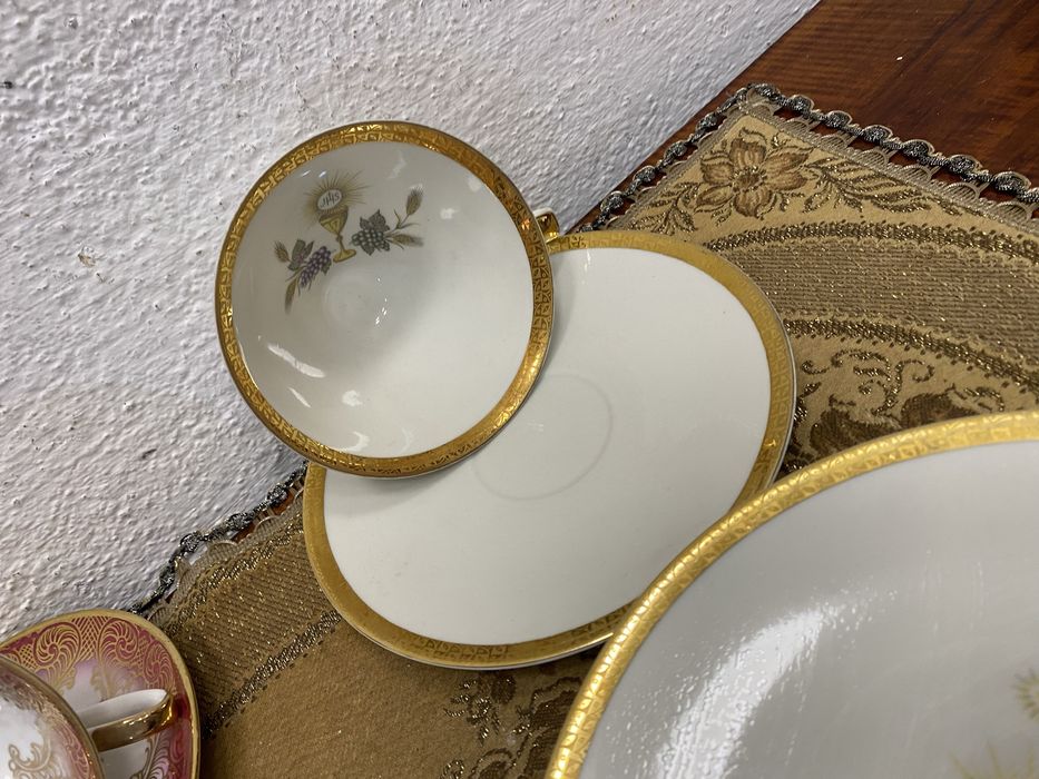 Немски чаши за кафе от порцелан троен сет
