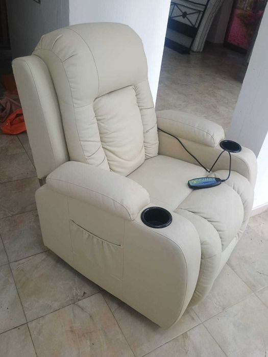 Fotoliu de piele cu funcție de masaj