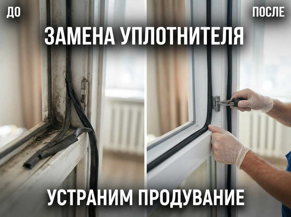 Ремонт пластиковых окон в Алматы Регулировка, устранение продувания