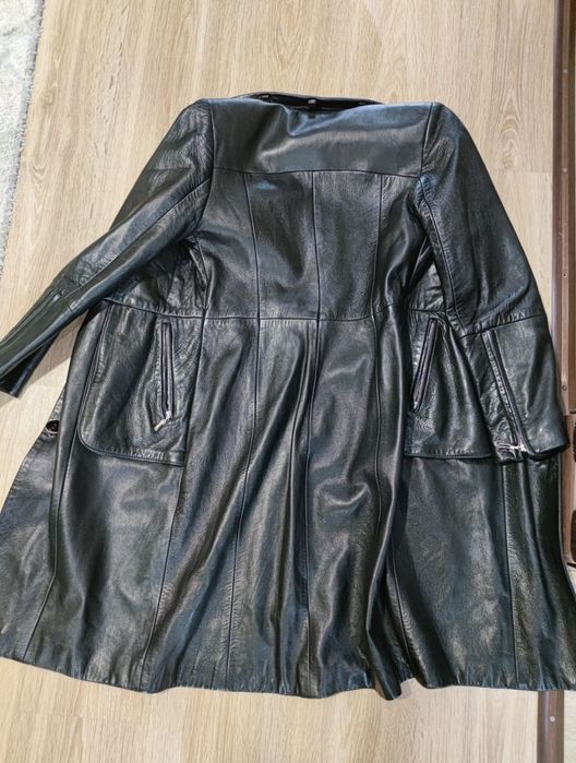 Натуральный кожаный плащ куртка