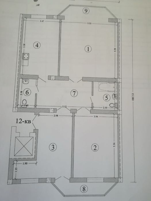 Новостройка , коробка  124 м2 в микрорайоне ориентир Арка