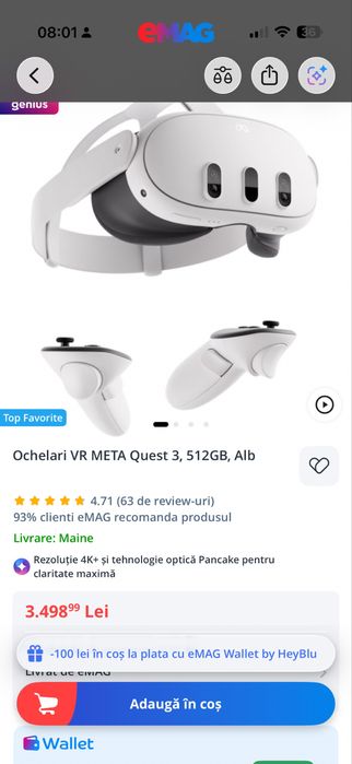 VR Meta Quest 3, varianta de 512 GB