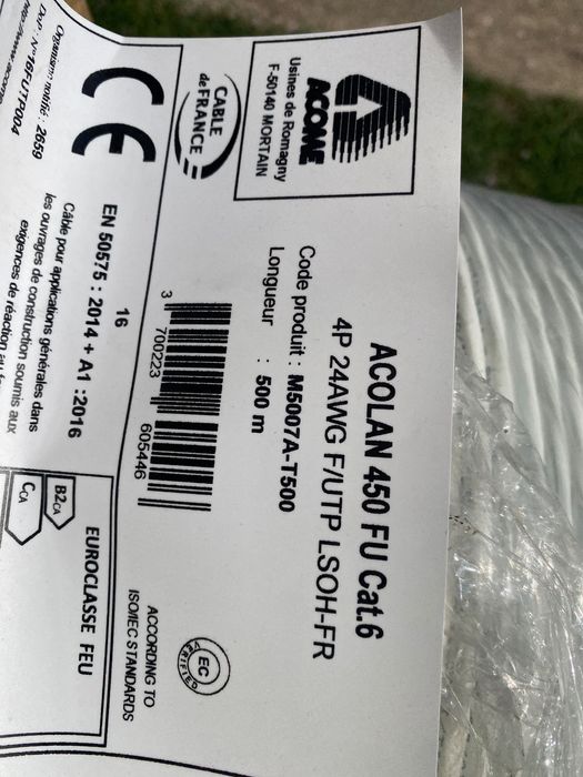 Cablu cat.6 F/UTP LSOH-FR, cat 6 F/UTP PE ext/int, cat 7 S/FTP  ext/int